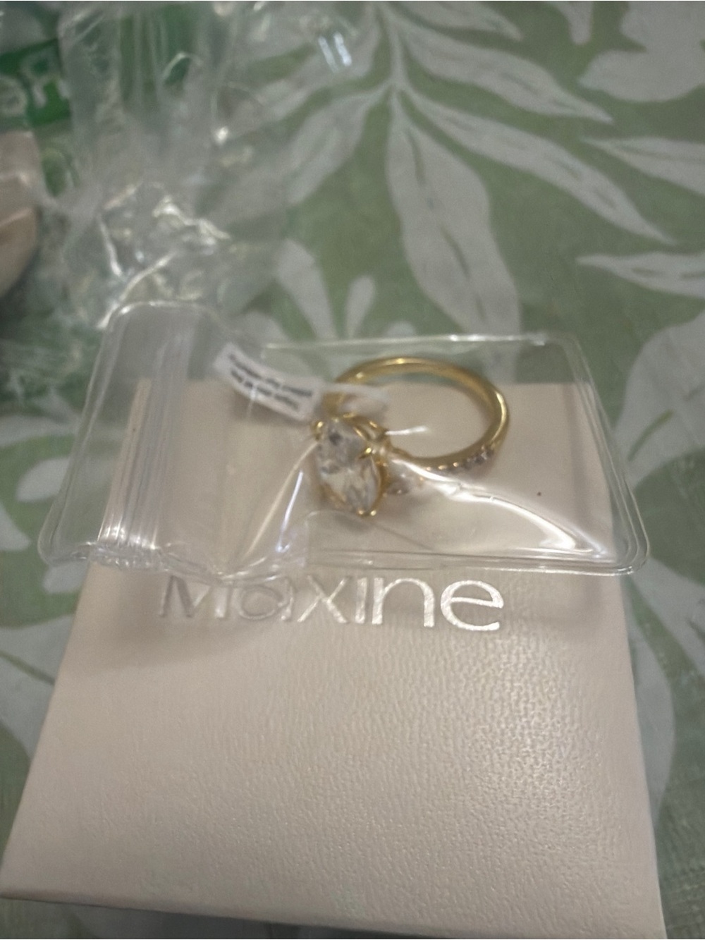 Gold Ring with Clear Stone